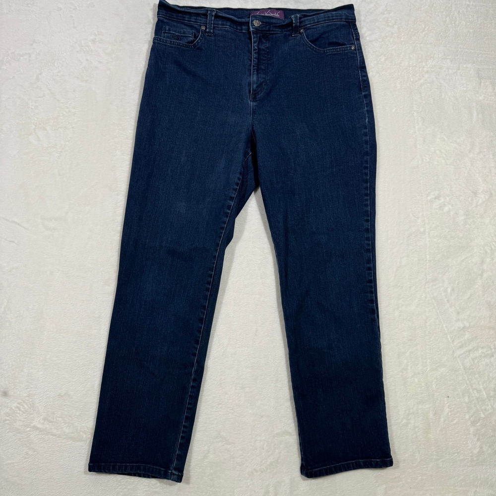 Gloria Vanderbilt Jeans Womens 16S Dark Blue Amanda Straight High Rise Stretch